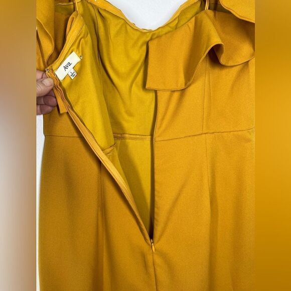 Ava. Ruffle Bustier Mini Dress Size L Sleeveless Zipped Lined - Picture 5 of 16